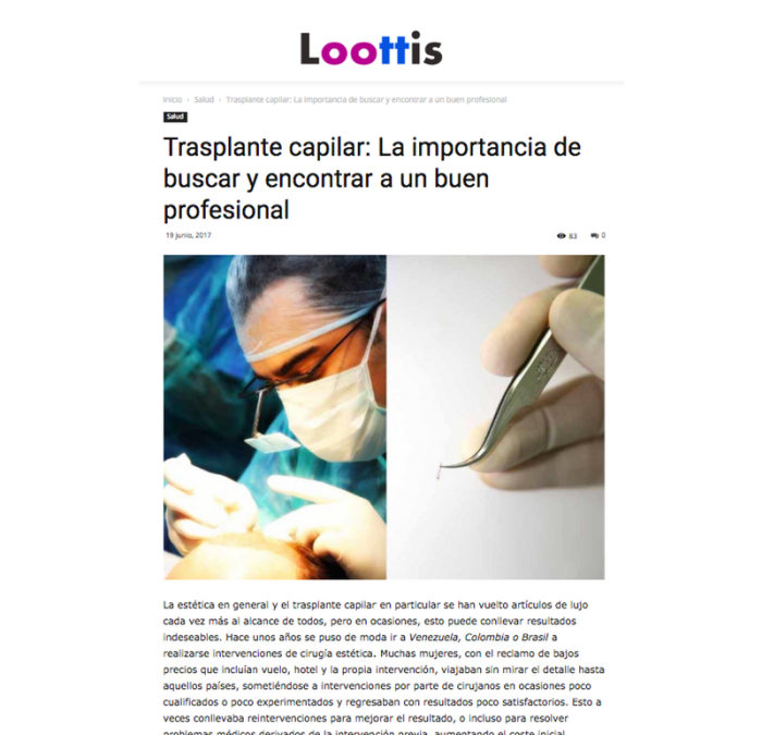 Loottis | Trasplante capilar: La importancia de buscar y encontrar a un buen profesional